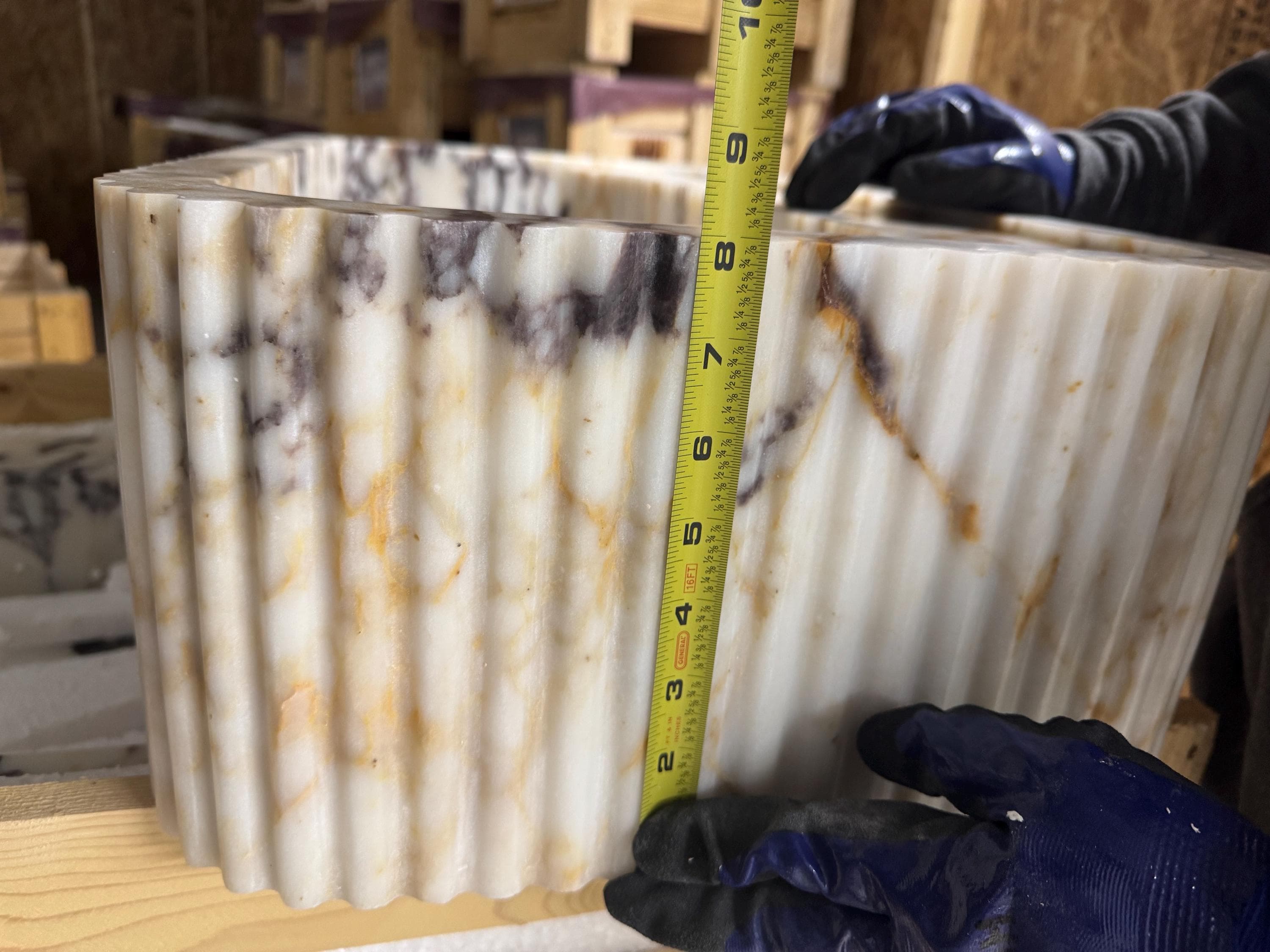 Calacatta Viola Marble Floating Sink: Bathroom Vanity, Powder Room