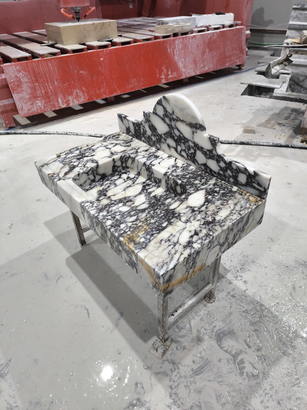 Calacatta Viola Marble Wall Mount Sink: Bathroom Powder Room