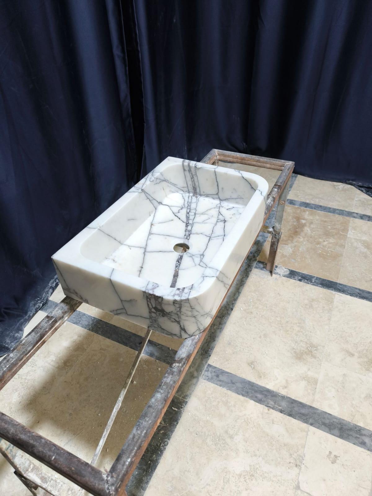 Handmade Natural Marble Sink: Modern Wall Mounted Washbasin