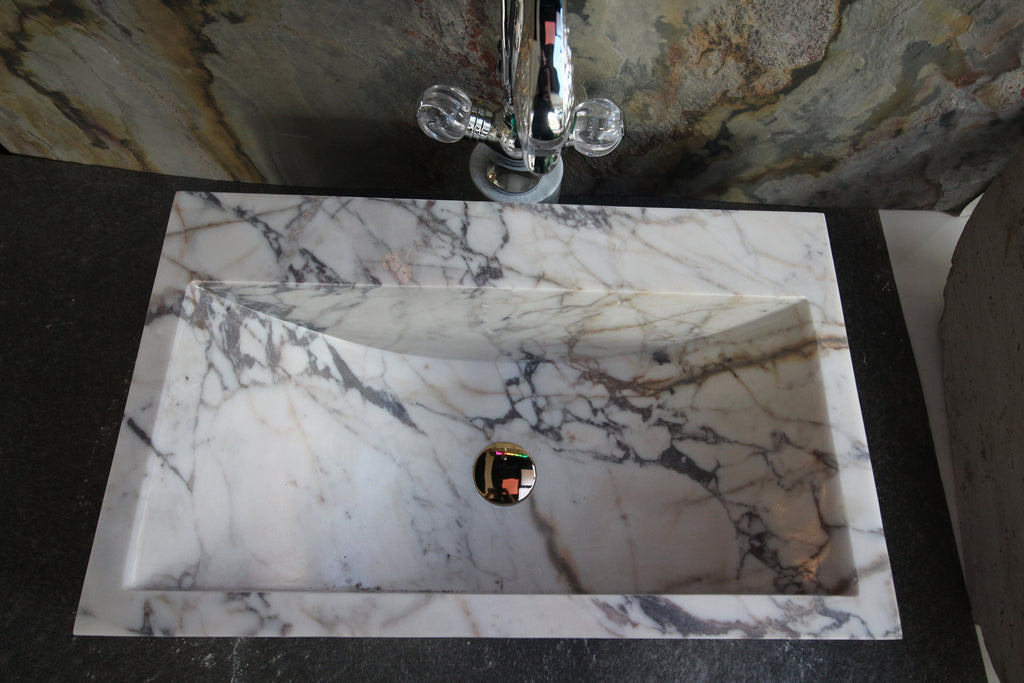 Calacatta Viola Marble Sink: Natural Stone Vanity Washbasin