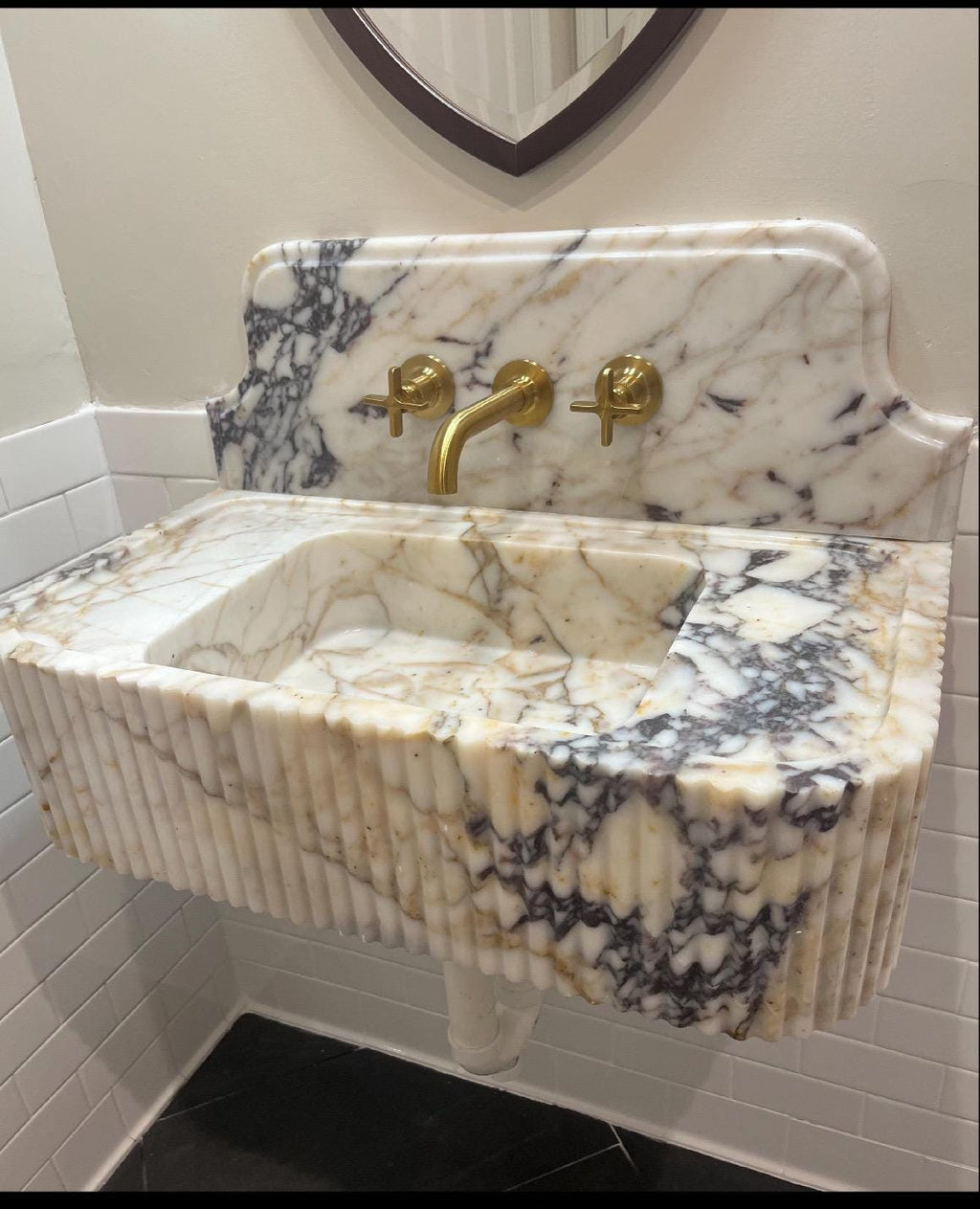 Calacatta Viola Project for Melissa  38”x18”x10” 10” backsplash