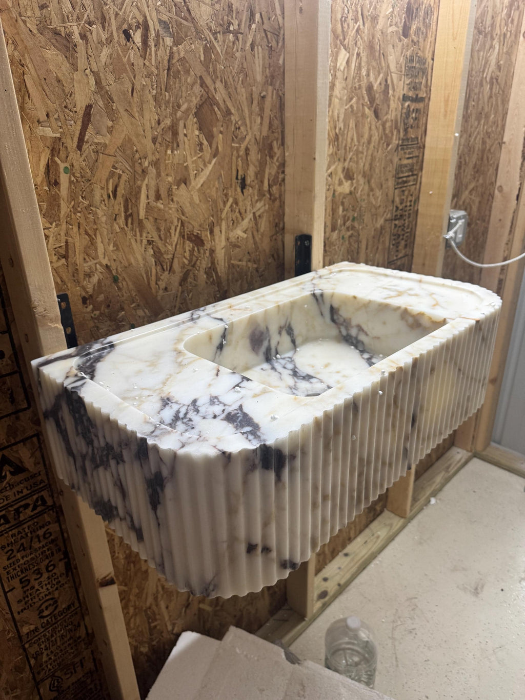 Calacatta Lilac Marble Vessel Sink: Handcrafted Natural Stone Bathroom Sink