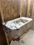 Calacatta Lilac Marble Vessel Sink: Handcrafted Natural Stone Bathroom Sink