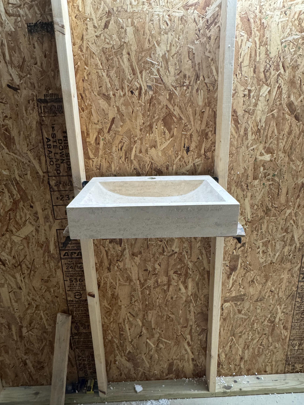 Travertine Bathroom Sink – Natural Stone Vanity – Mediterranean Rustic Design