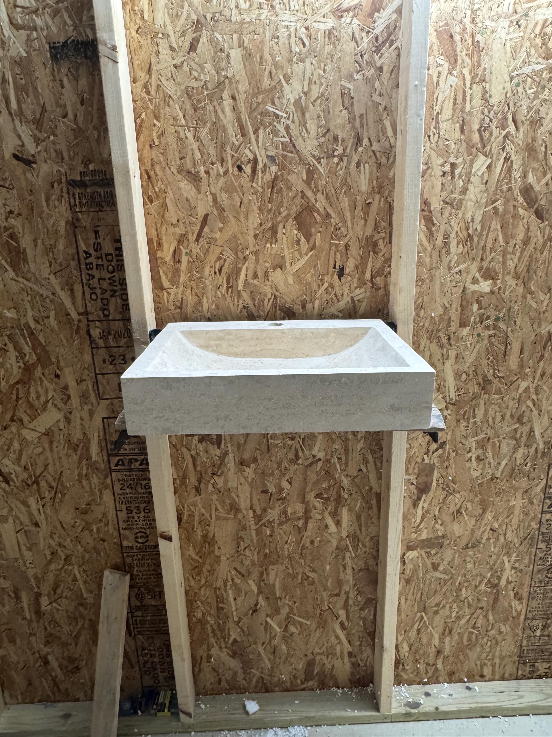Travertine Bathroom Sink – Natural Stone Vanity – Mediterranean Rustic Design