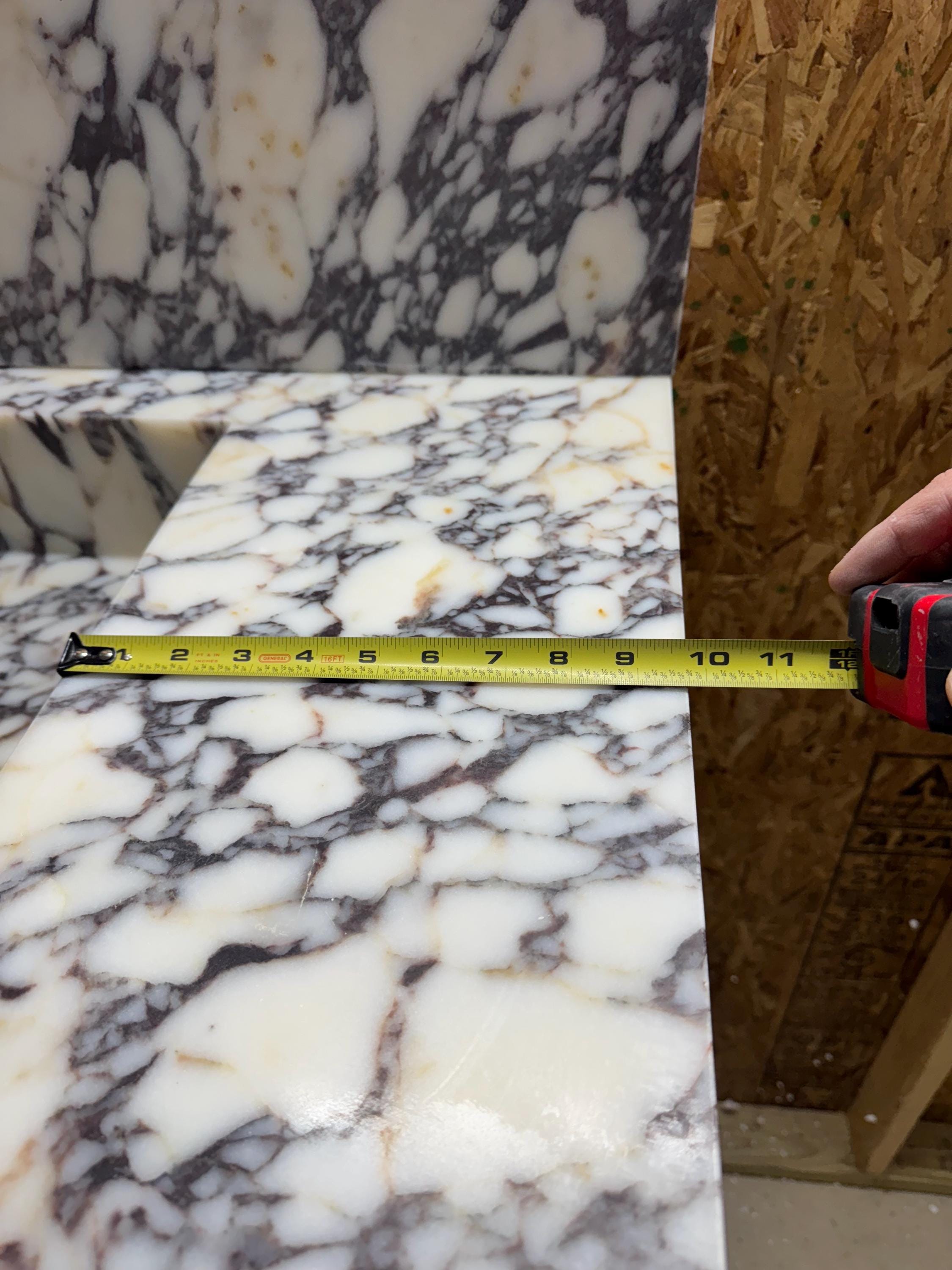 Handmade Calacatta Marble Wall Mount Sink with Backsplash