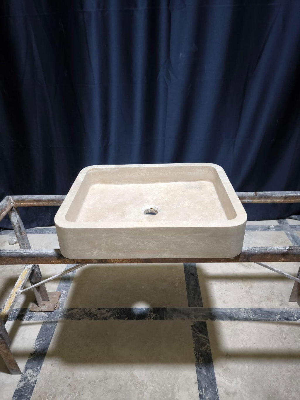 Travertine Bathroom Sink – Smooth Finish Natural Stone Vanity