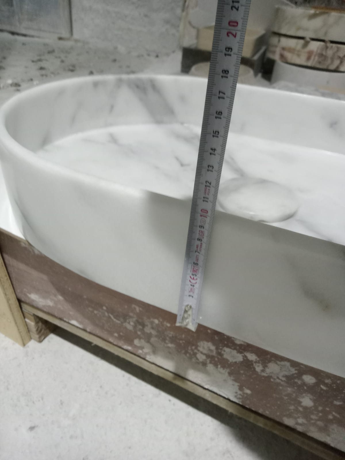 Handcrafted Carrara Marble Vessel Sink: Rounded Bathroom Basin