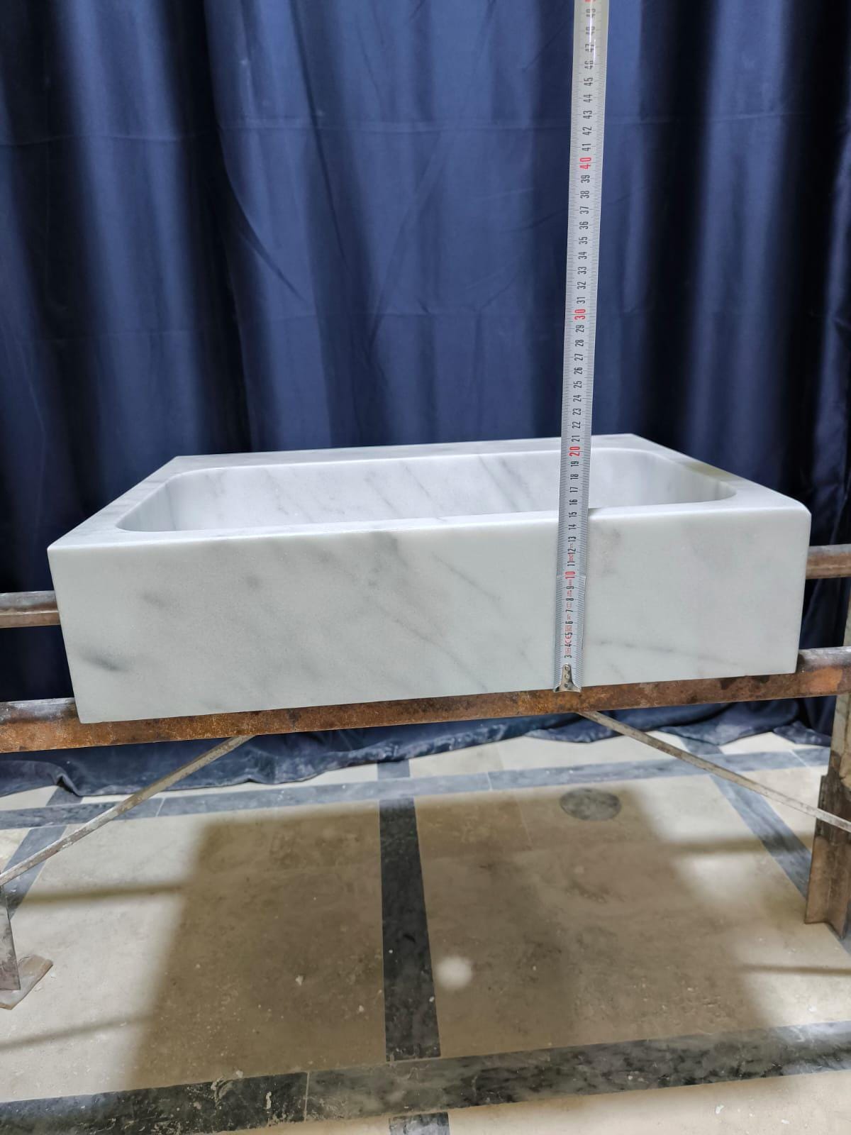 White Carrara Marble Vessel Sink: Natural Stone Washbasin