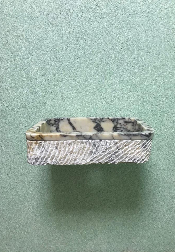 Calacatta Viola Marble Floating Sink: Custom Vanity, Wall Mounted