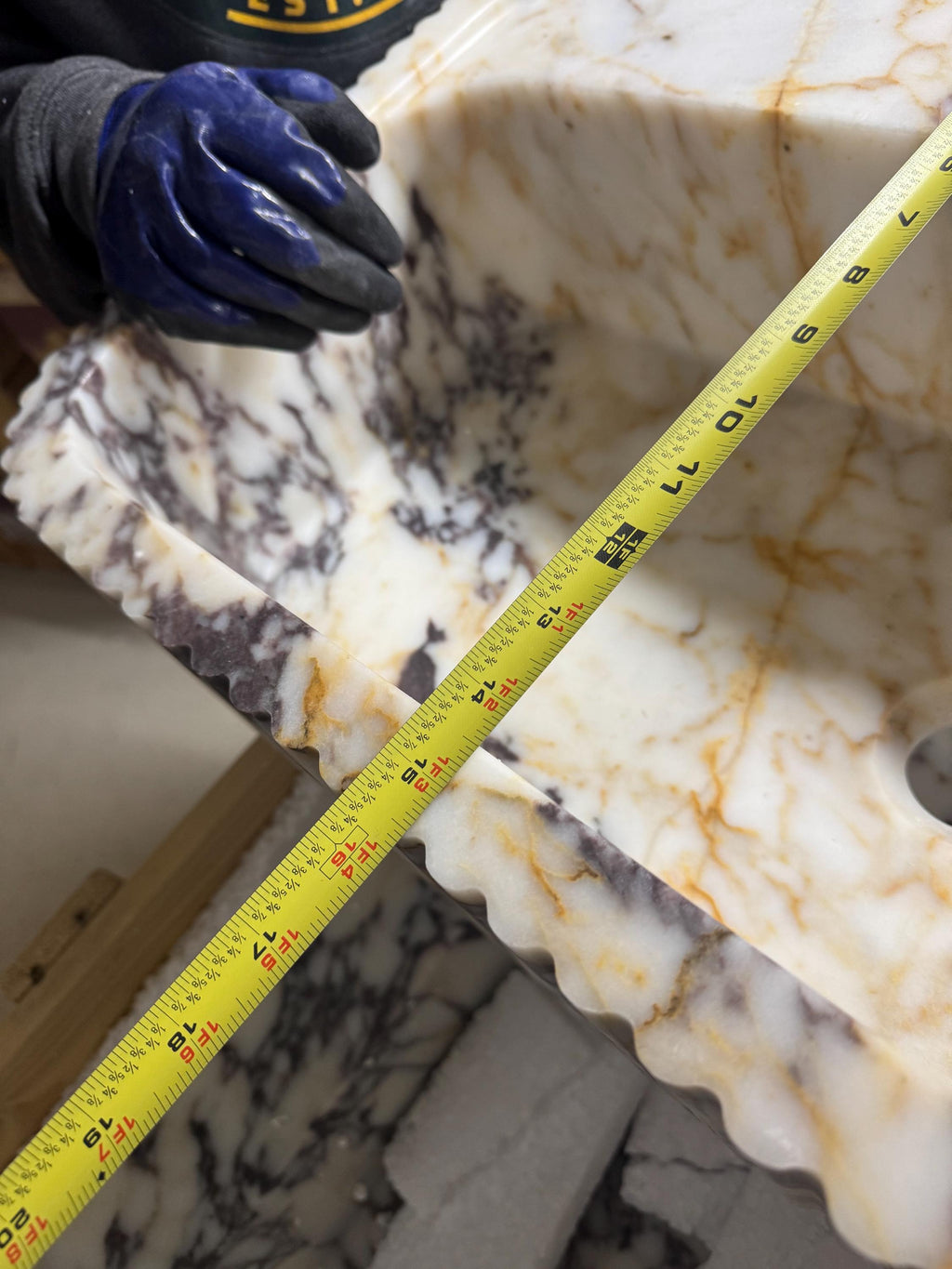 Calacatta Viola Marble Floating Sink: Bathroom Vanity, Powder Room