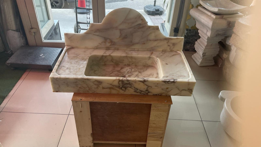 Calacatta Viola Marble Wall Mount Sink: Bathroom Powder Room