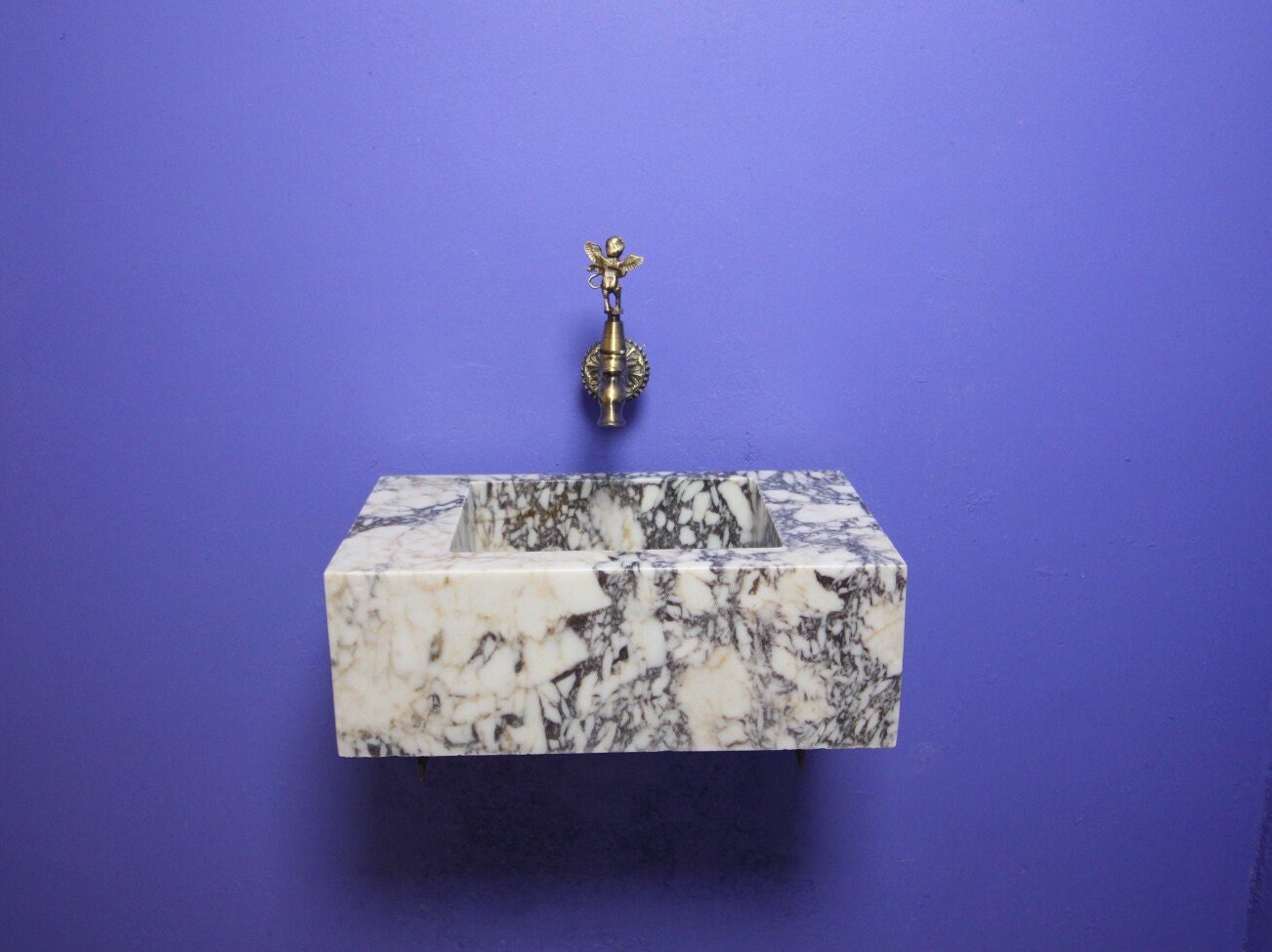 Handcrafted Calacatta Lilac Marble Vessel Sink: Natural Stone Bathroom Sink
