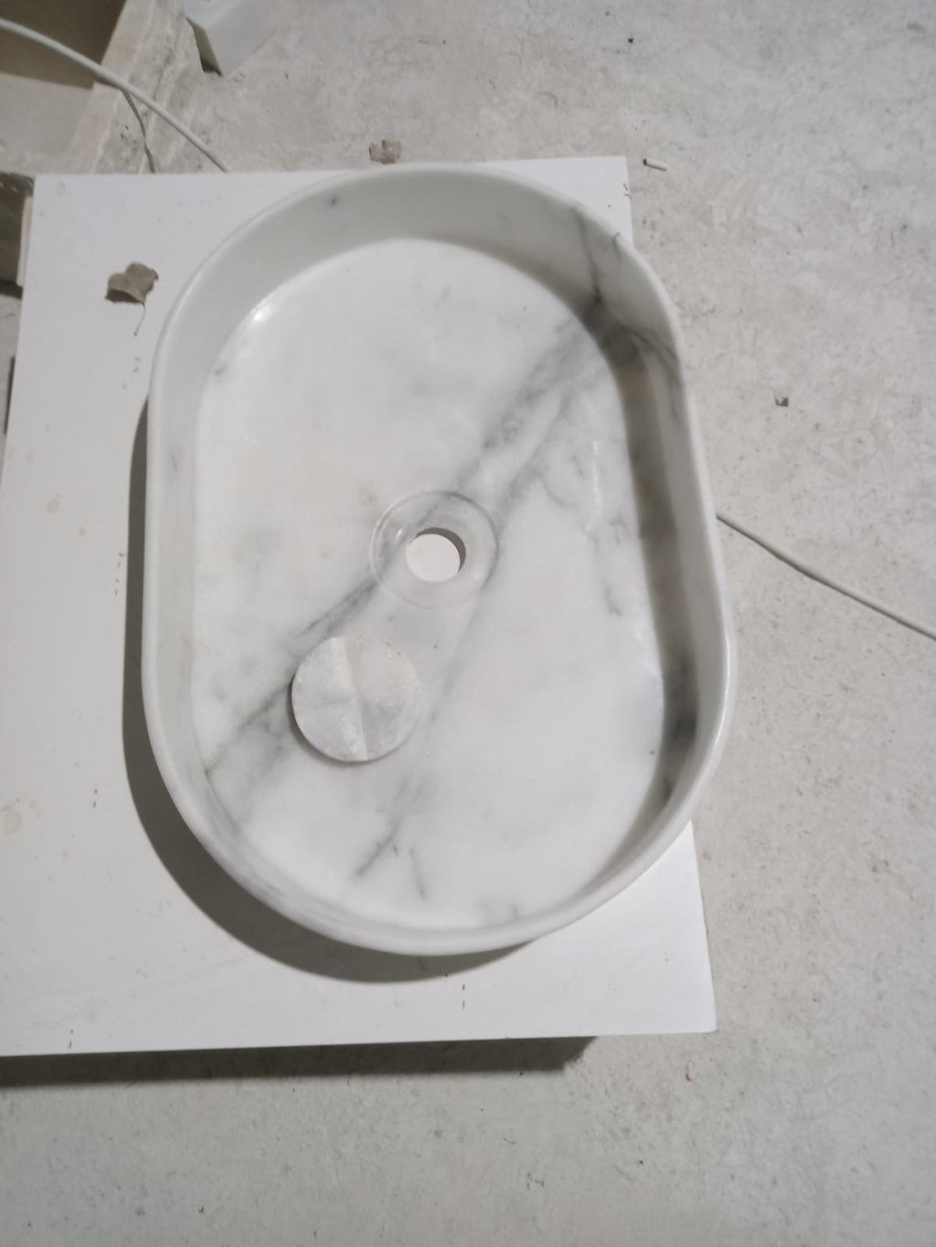 Handcrafted Carrara Marble Vessel Sink: Rounded Bathroom Basin