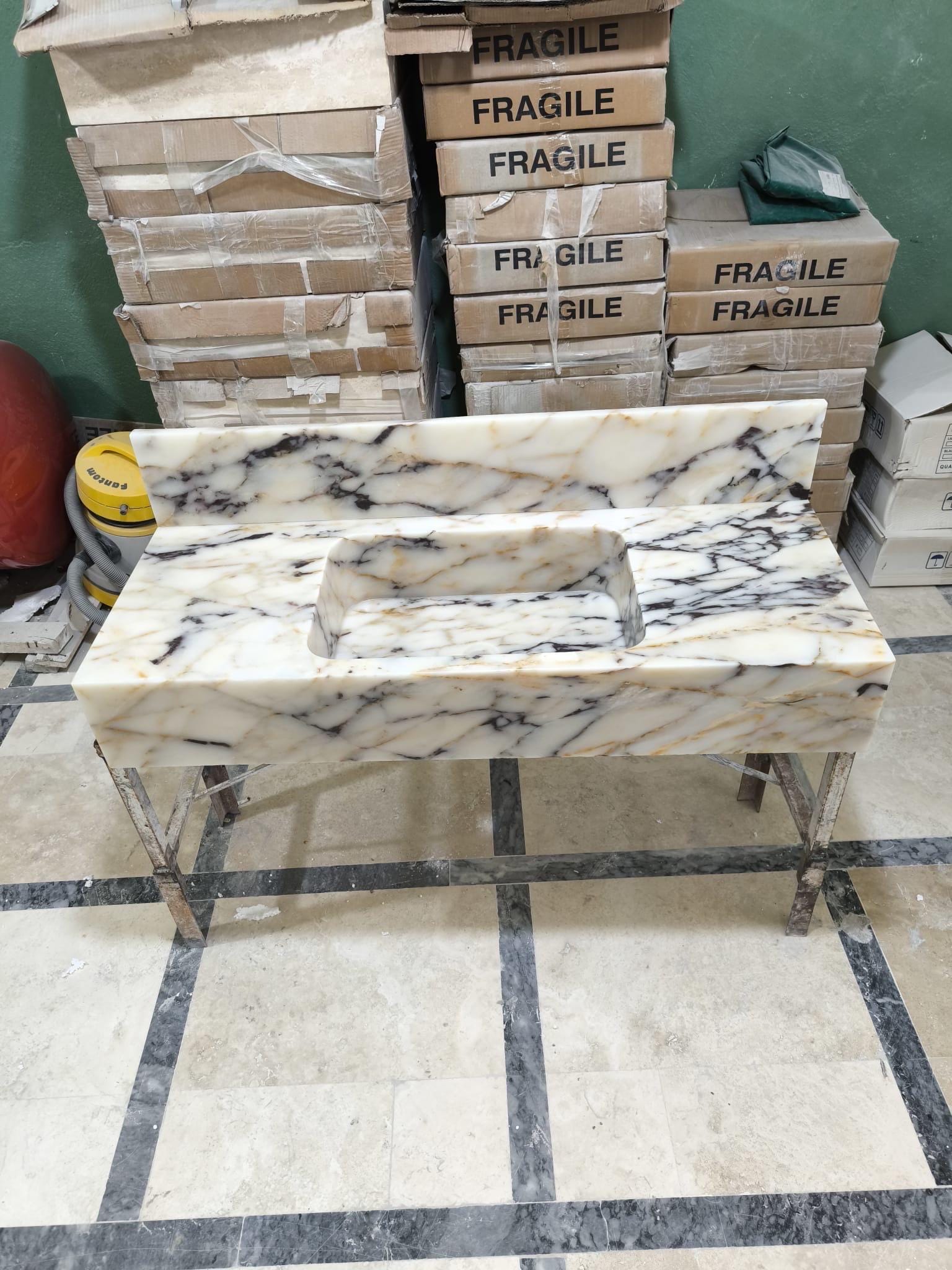 Calacatta Lilac Marble Vessel Sink: Handcrafted Natural Stone Bathroom Sink