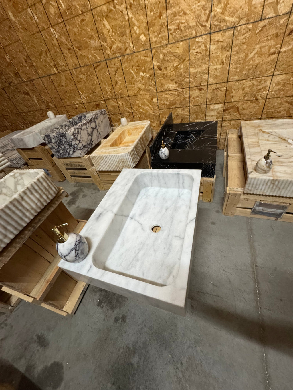 White Carrara Marble Vessel Sink: Natural Stone Washbasin