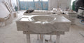 Hand Carved Carrara Marble Wall Mounted Bathroom Sink