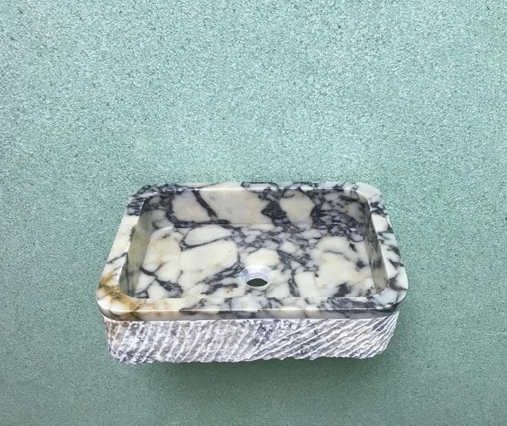 Calacatta Viola Marble Floating Sink: Custom Vanity, Wall Mounted