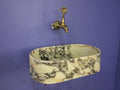 Handcrafted Calacatta Viola Marble Vessel Sink: Rounded Bathroom Basin