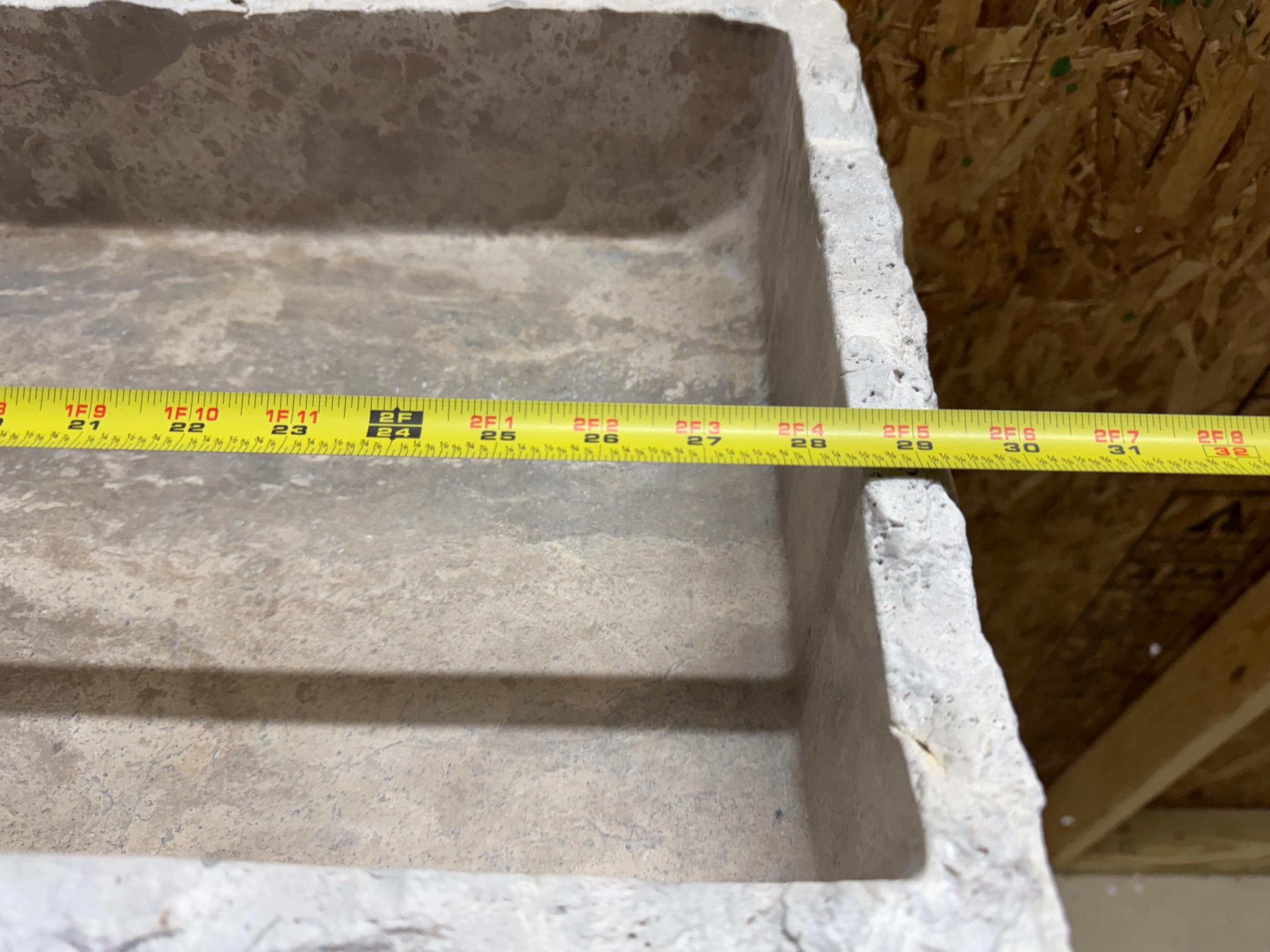 Handcrafted Silver Travertine Rectangular Sink: Natural Stone Washbasin
