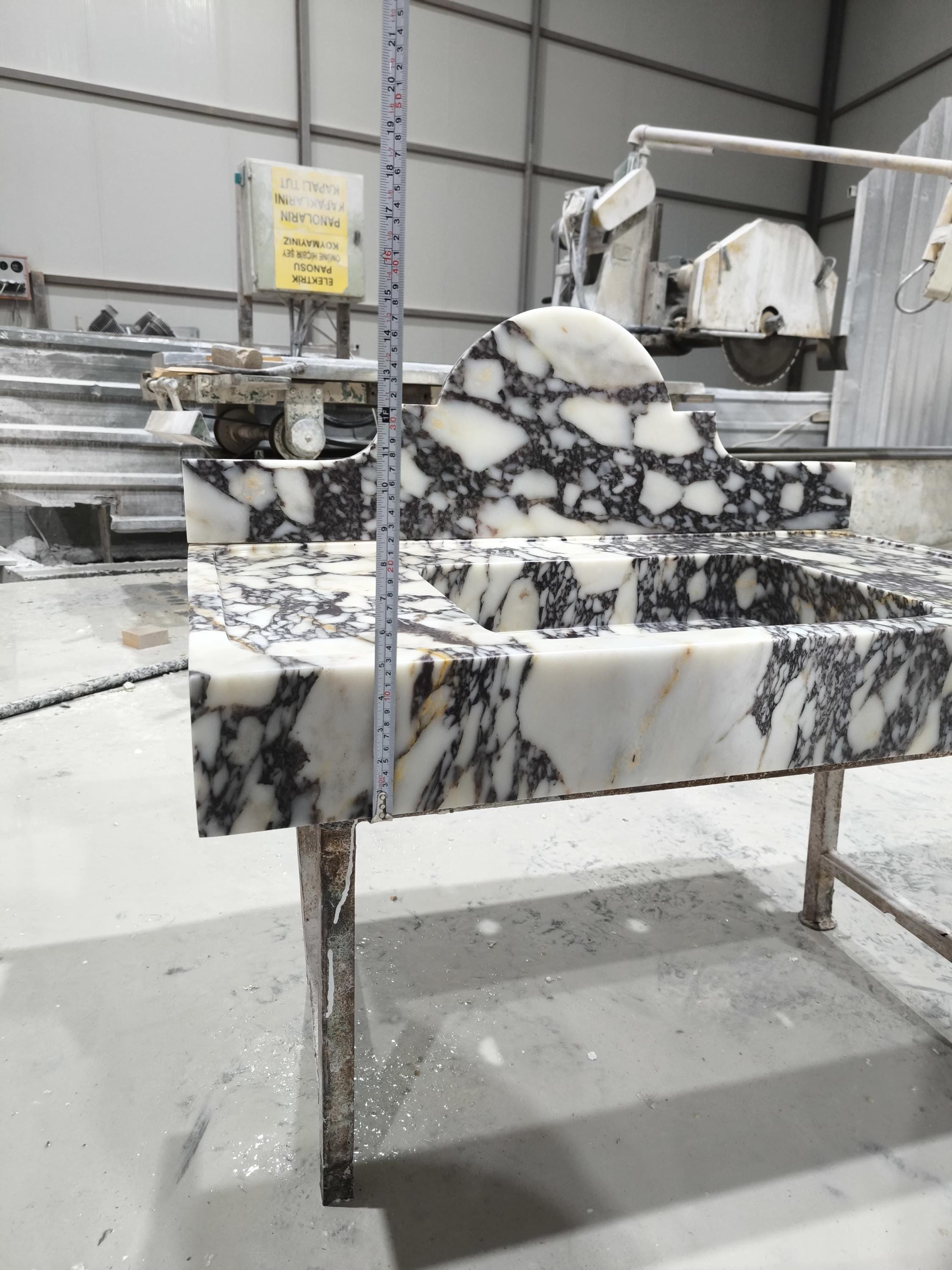 Calacatta Viola Marble Wall Mount Sink: Bathroom Powder Room