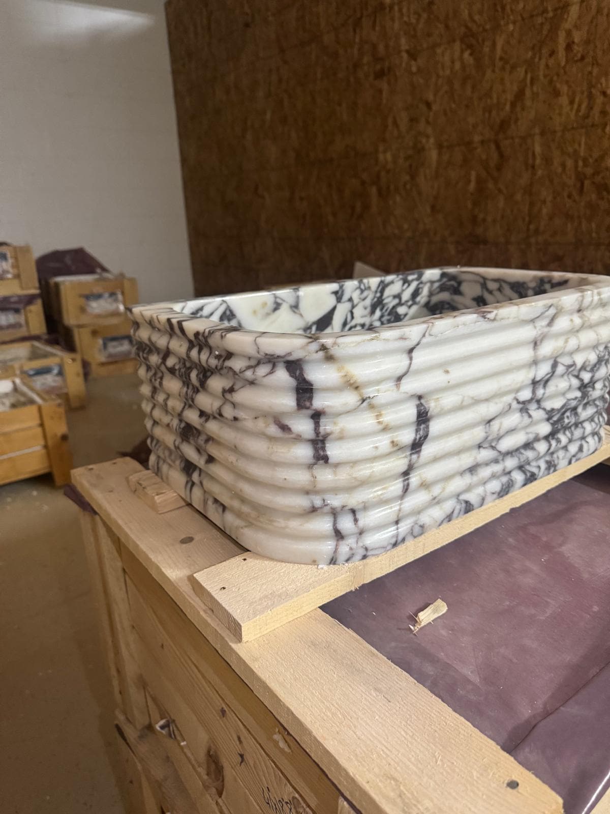 Calacatta Viola Marble Sink 20"x12"x7.5"
