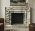 Custom Calacatta Viola Fireplace surround for Sarah
