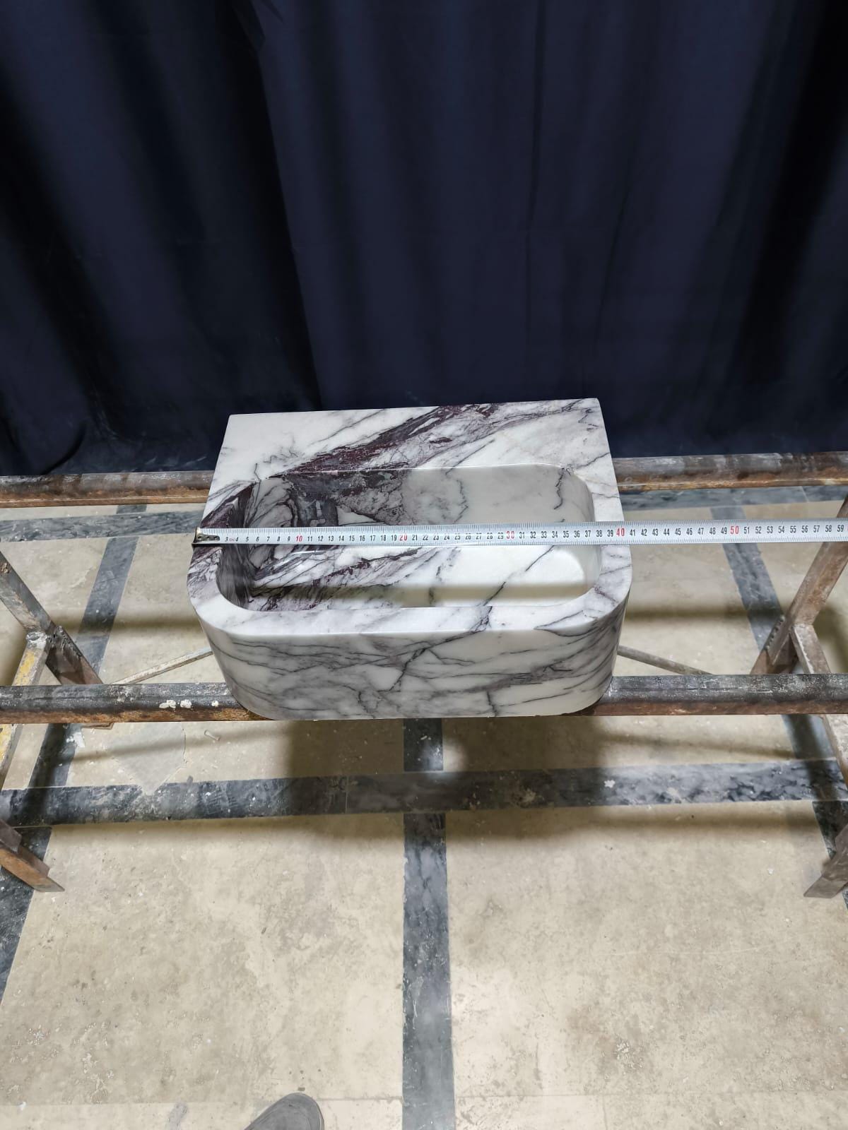 Handmade Lilac Marble Wall Mount Sink: Custom Washbasin
