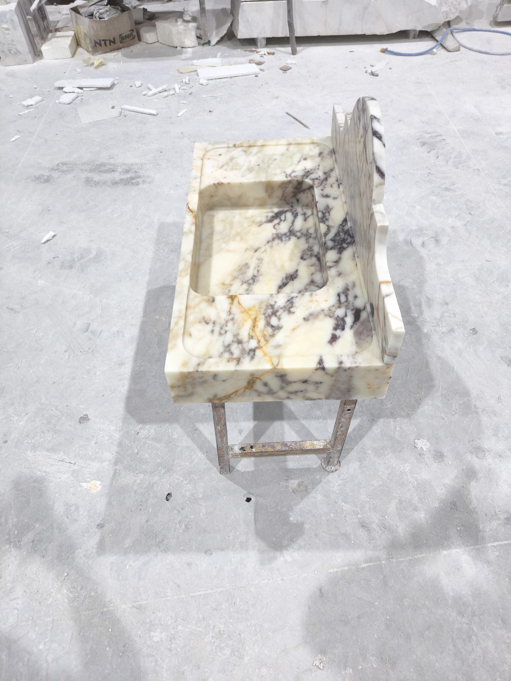 Complete  Calacatta Gold Marble Sink: Natural Stone Bathroom Design (36”x18”x5”)