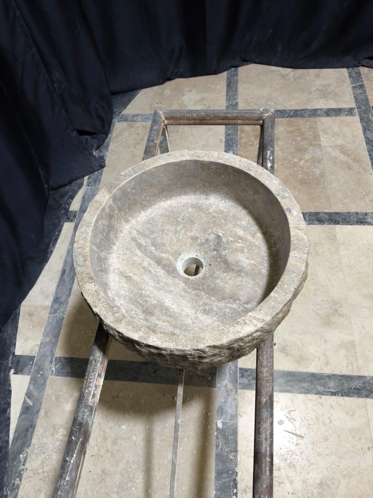 Travertine Stone Sink: Rustic Renaissance Style, Natural Stone