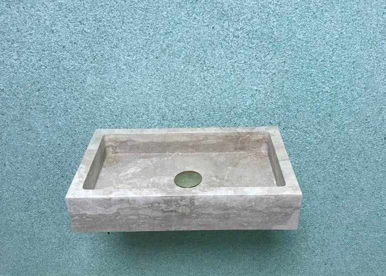 Travertine Bathroom Sink – Natural Stone Vanity – Mediterranean Style Home