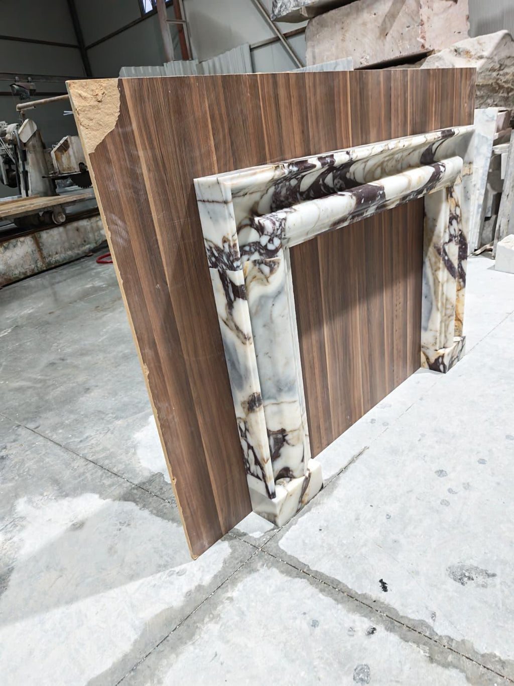 Calacatta Viola Marble Fireplace Surround | Luxury Handcrafted Stone Mantel | Statement Marble Fireplace Frame | Custom Designer Fireplace