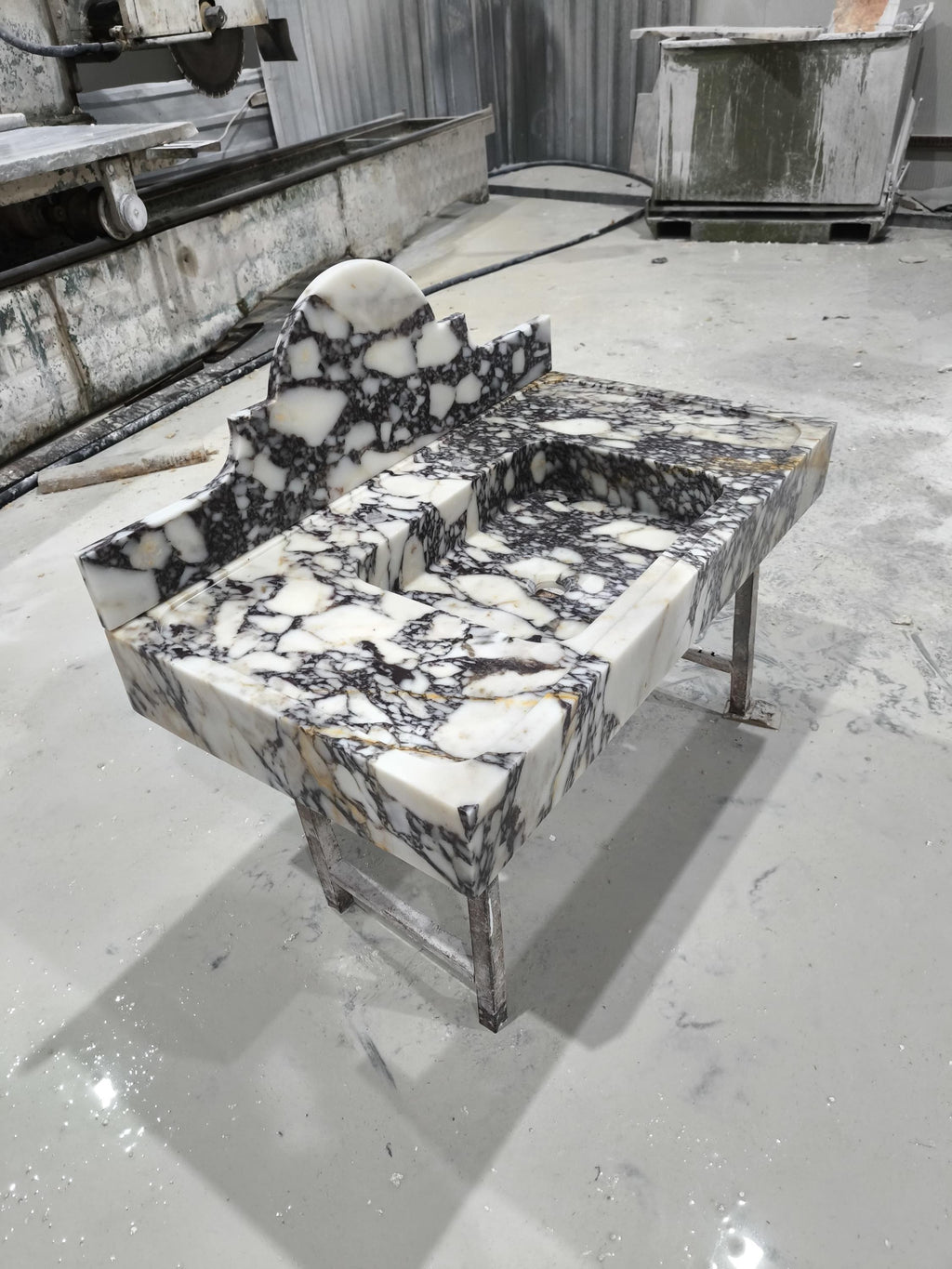 Calacatta Viola Marble Wall Mount Sink: Bathroom Powder Room