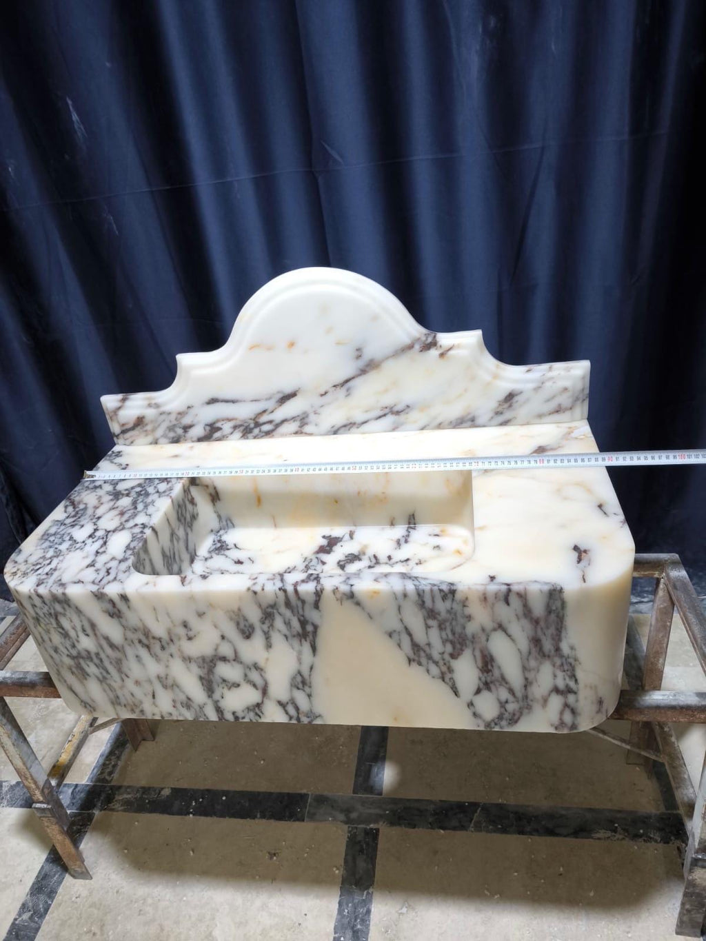 Handcrafted Calacatta Lilac Marble Vessel Sink: Natural Stone Bathroom Sink