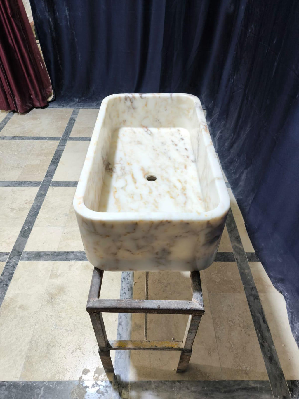 Handmade Calacatta Gold Marble Sink: Natural Stone Vessel Bathroom Vanity