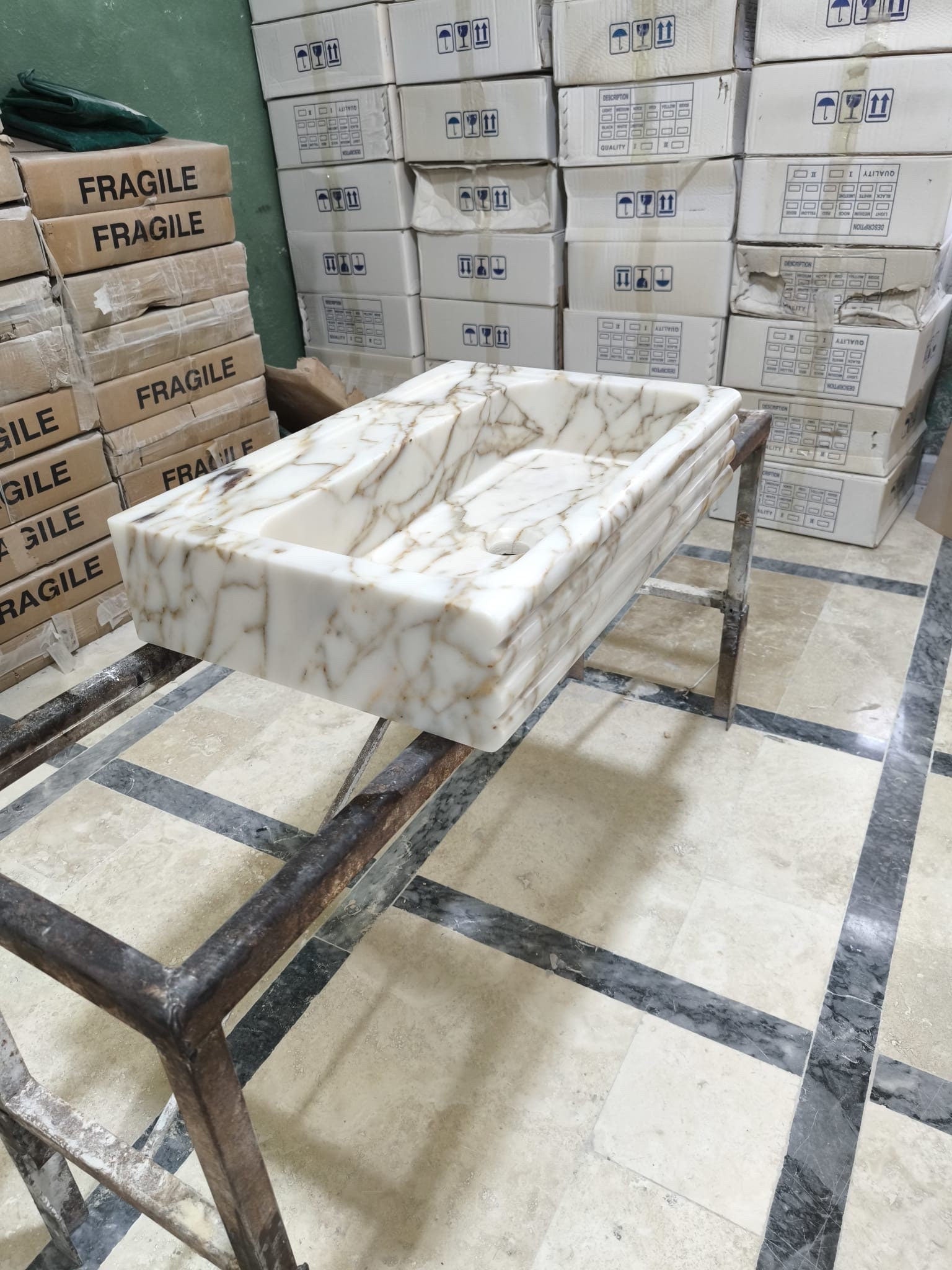 Handcrafted Viola Marble Wall Mounted Sink: Customizable Natural Stone Basin