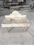 Handcrafted Calacatta Gold Marble Sink with Backsplash (38.5”x22”x5”)