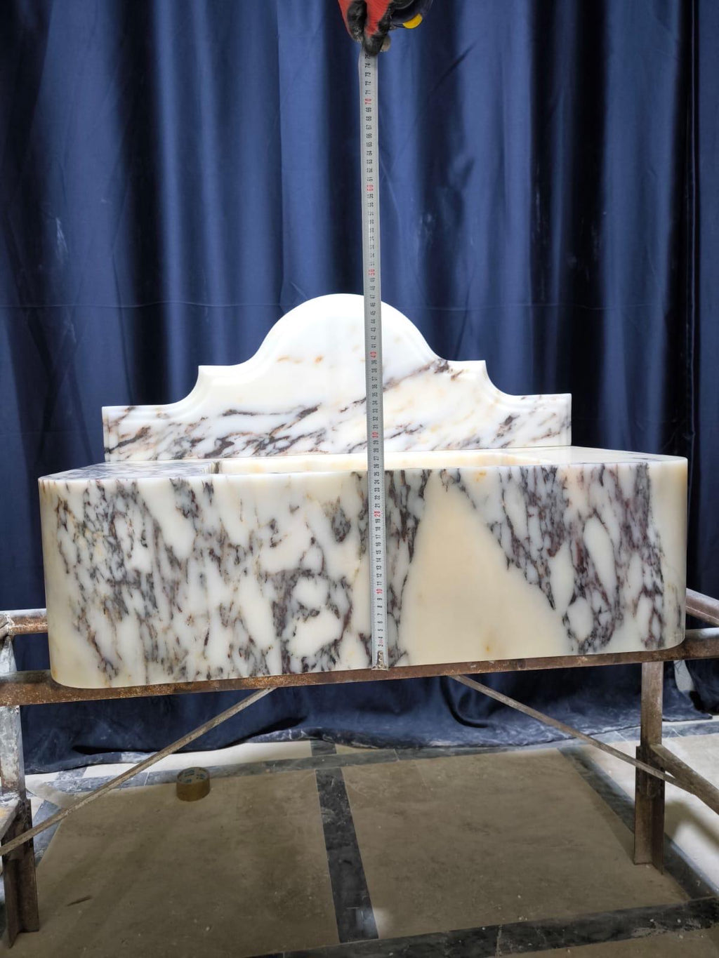Handcrafted Calacatta Lilac Marble Vessel Sink: Natural Stone Bathroom Sink