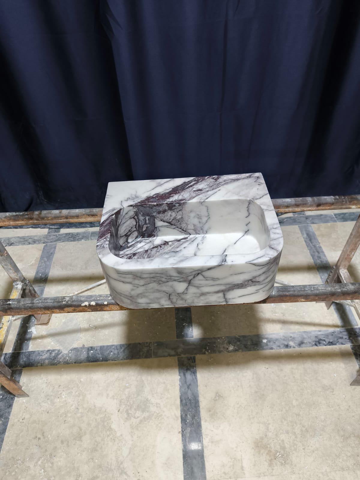 Handmade Lilac Marble Wall Mount Sink: Custom Washbasin