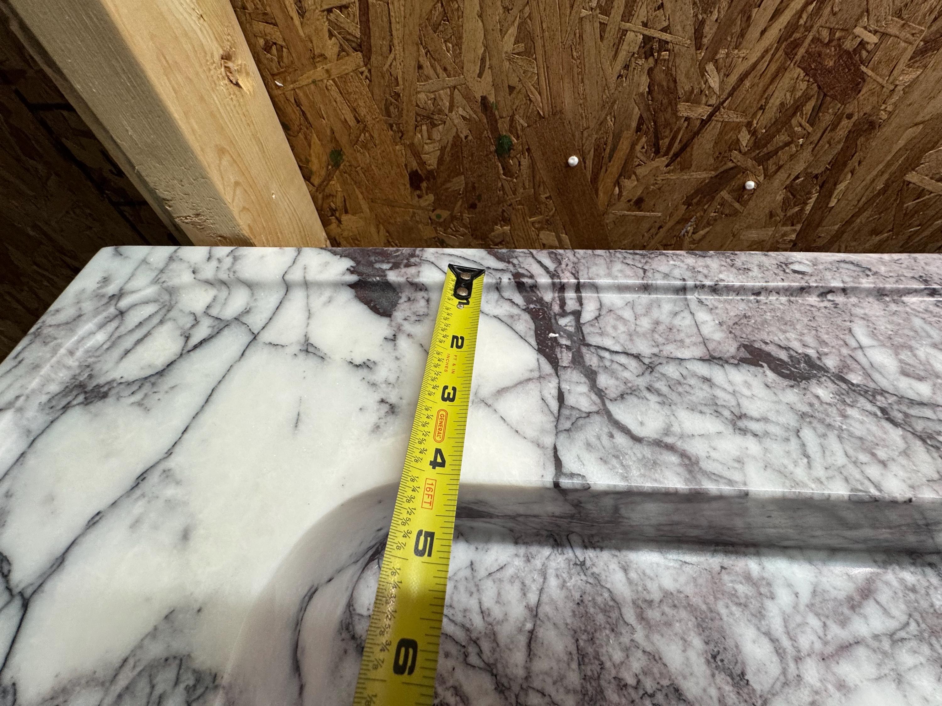 Handmade Lilac Marble Wall Mounted Sink: Modern Bathroom Design (28"x15,7"x6")
