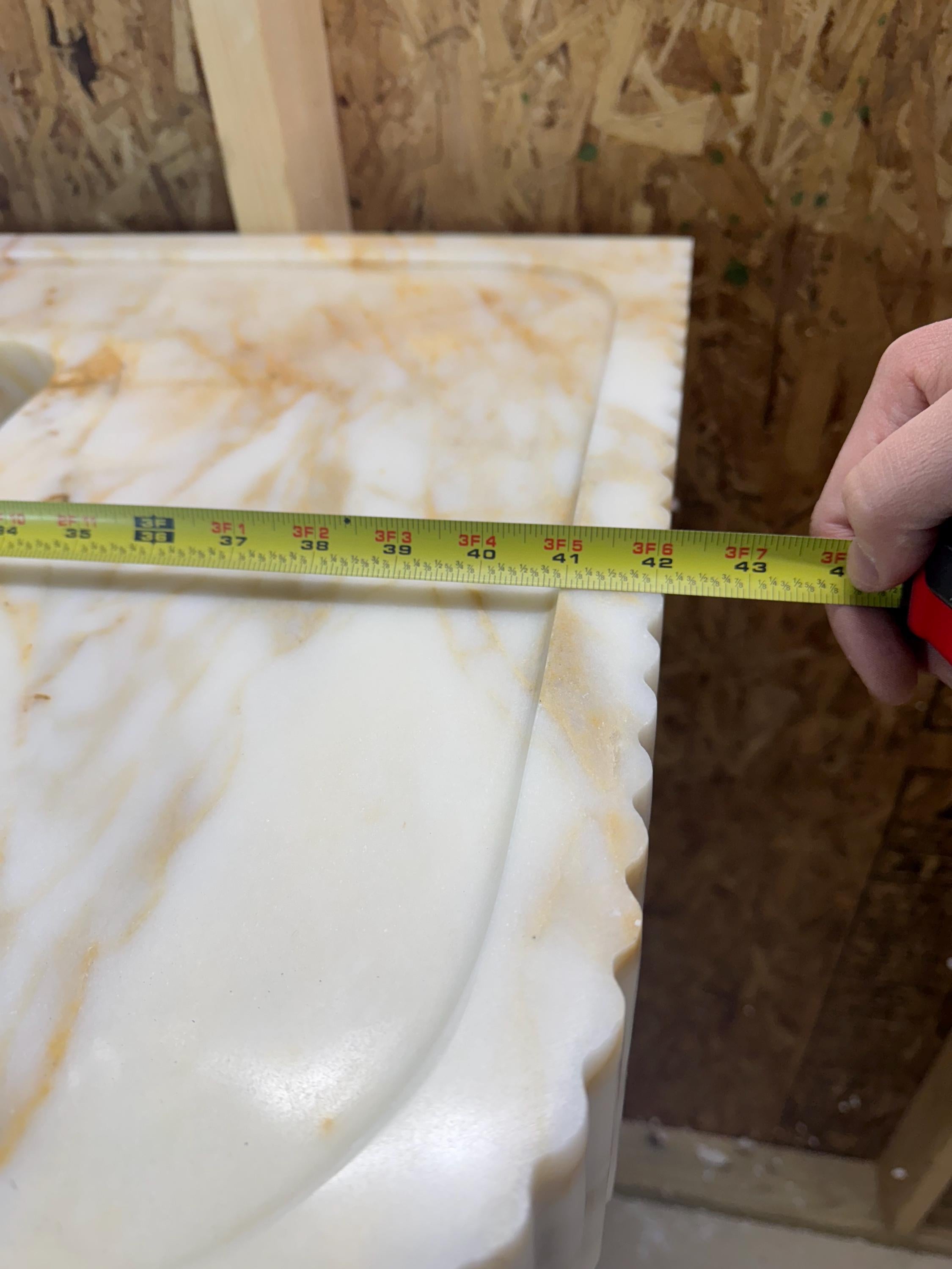 Handcrafted Calacatta Viola Marble Wall Mounted Sink: Natural Stone Basin