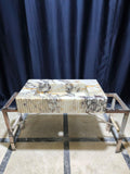 Calacatta Marble Fluted Sink: Wall Mounted Natural Stone Washbasin