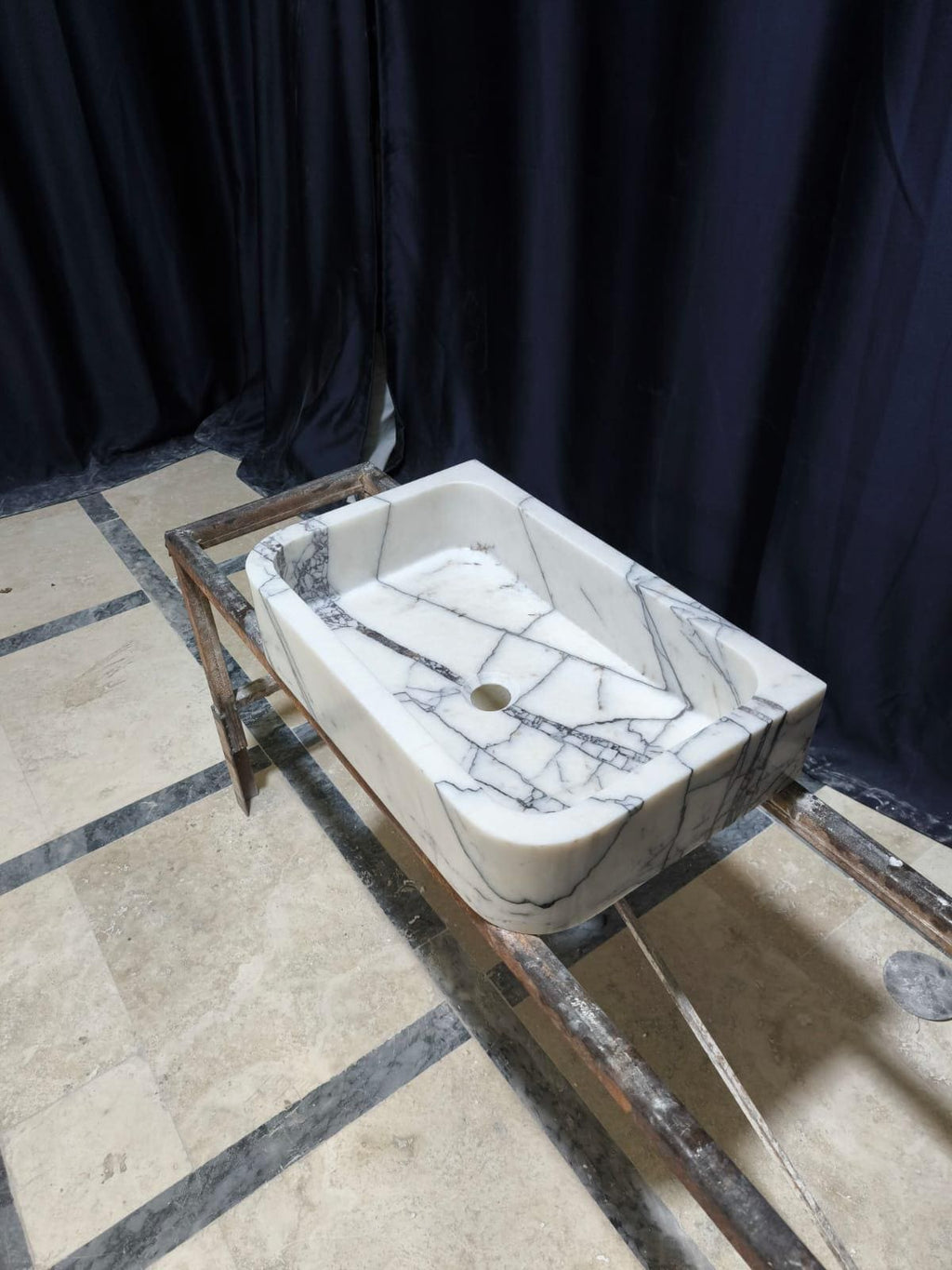 Handmade Natural Marble Sink: Modern Wall Mounted Washbasin
