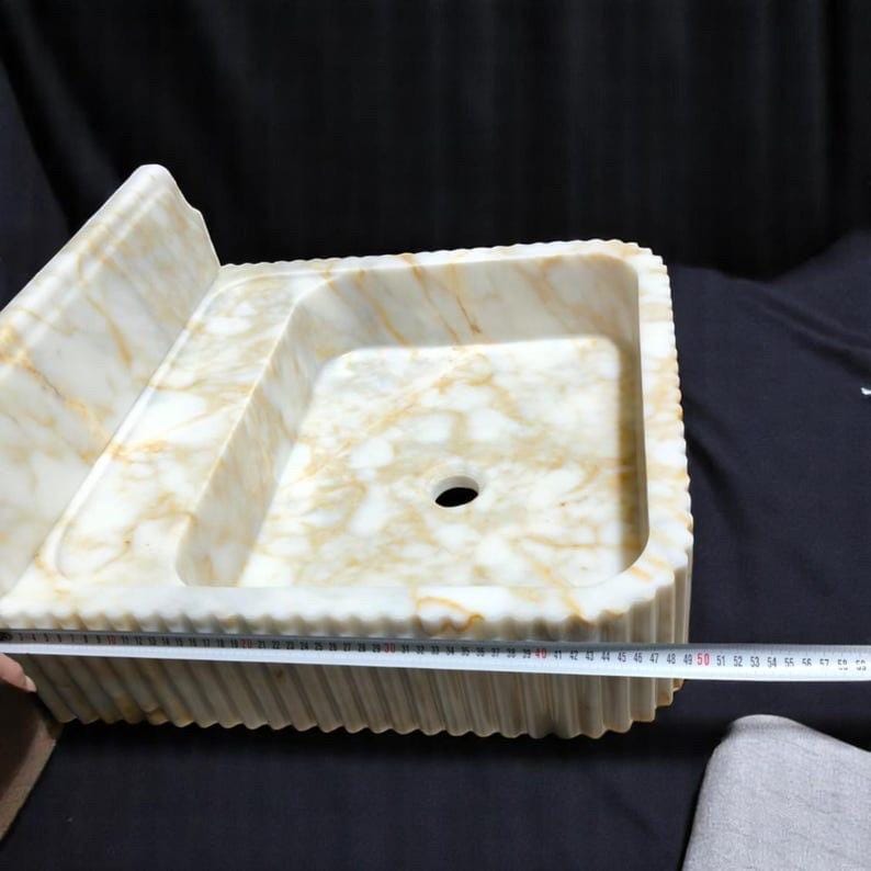 Calacatta Viola Marble Wall Mount Sink: Bathroom Vanity, Concealed Drain