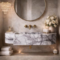 Handmade Lilac Marble Wall Mounted Sink: Modern Bathroom Design (28"x15,7"x6")