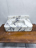 Calacatta Marble Wall Mount Bathroom Sink: Custom Powder Room Vanity