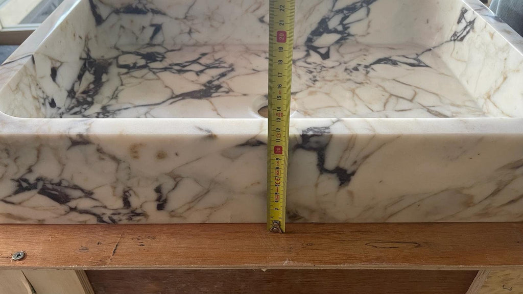 Calacatta Viola Marble Floating Sink: Bathroom Vanity (24''x16''x5'')