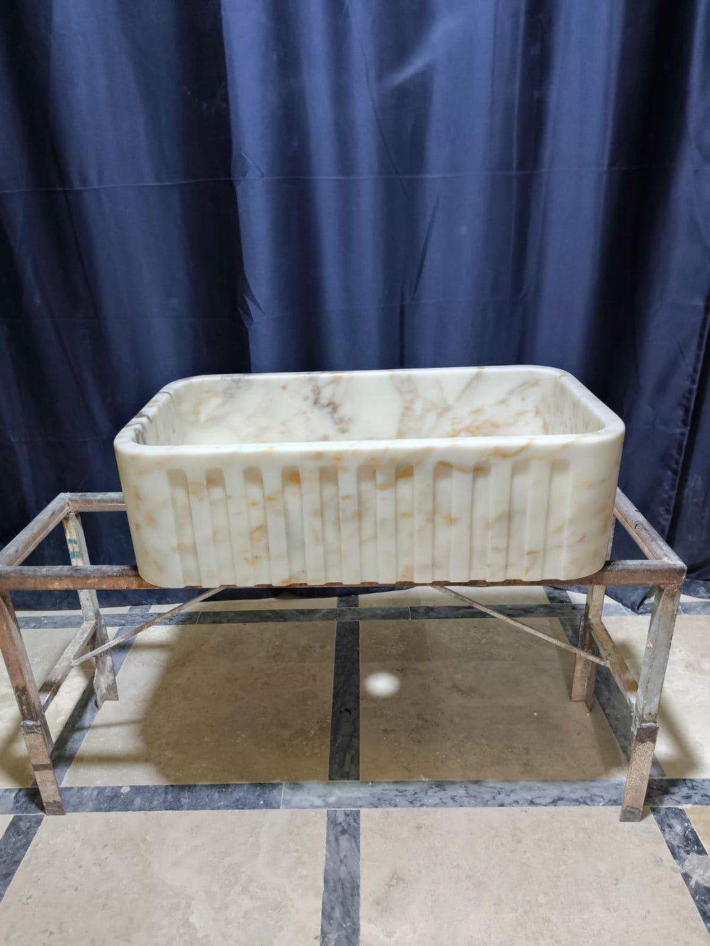 Handmade Calacatta Gold Marble Sink: Natural Stone Vessel Bathroom Vanity