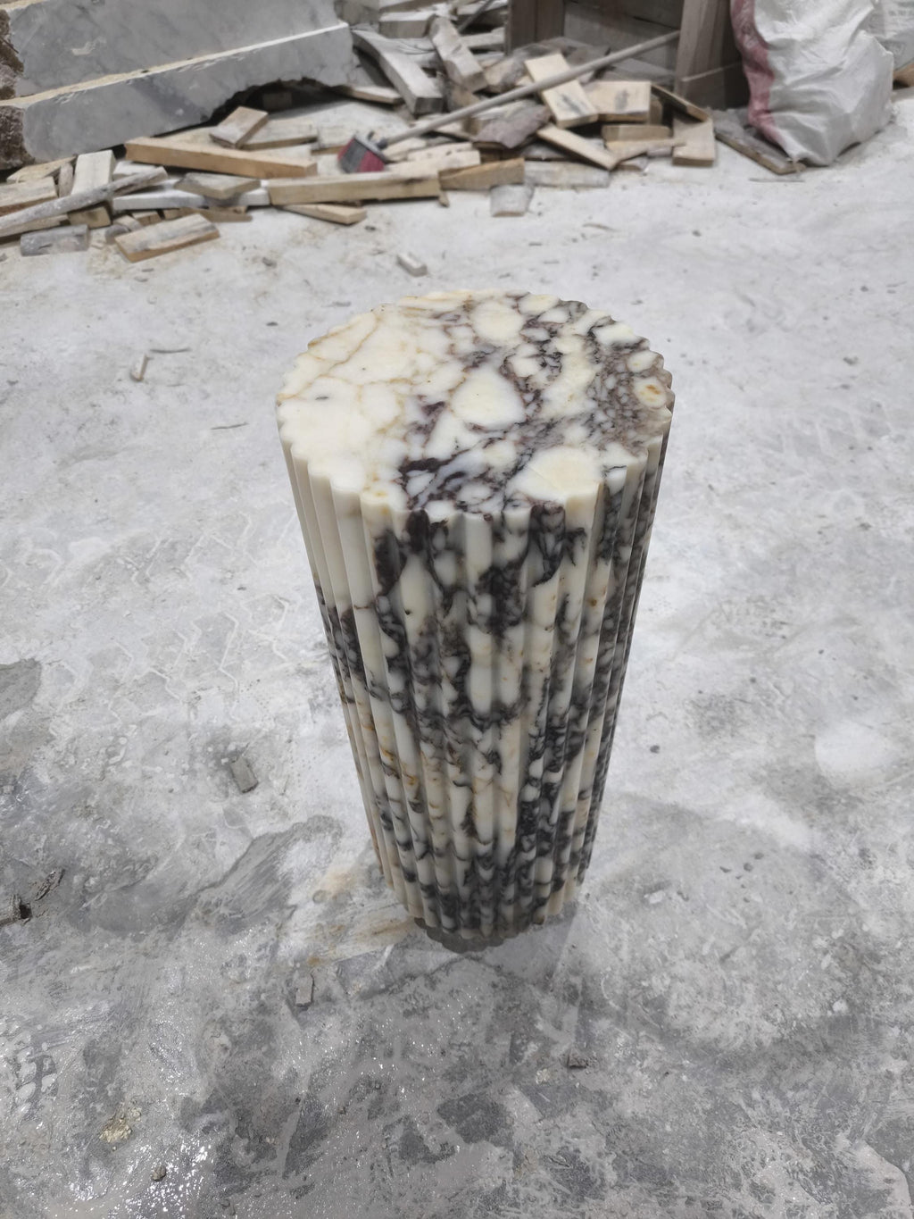 Calacatta Viola Marble Plinth: Pedestal Coffee Table