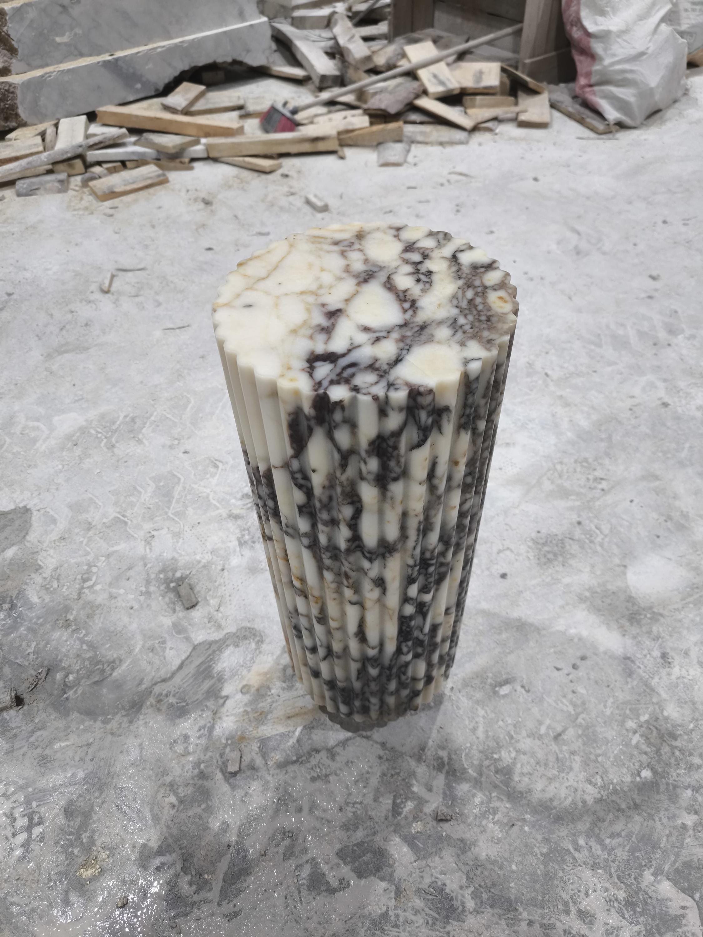 Calacatta Viola Marble Plinth: Pedestal Coffee Table